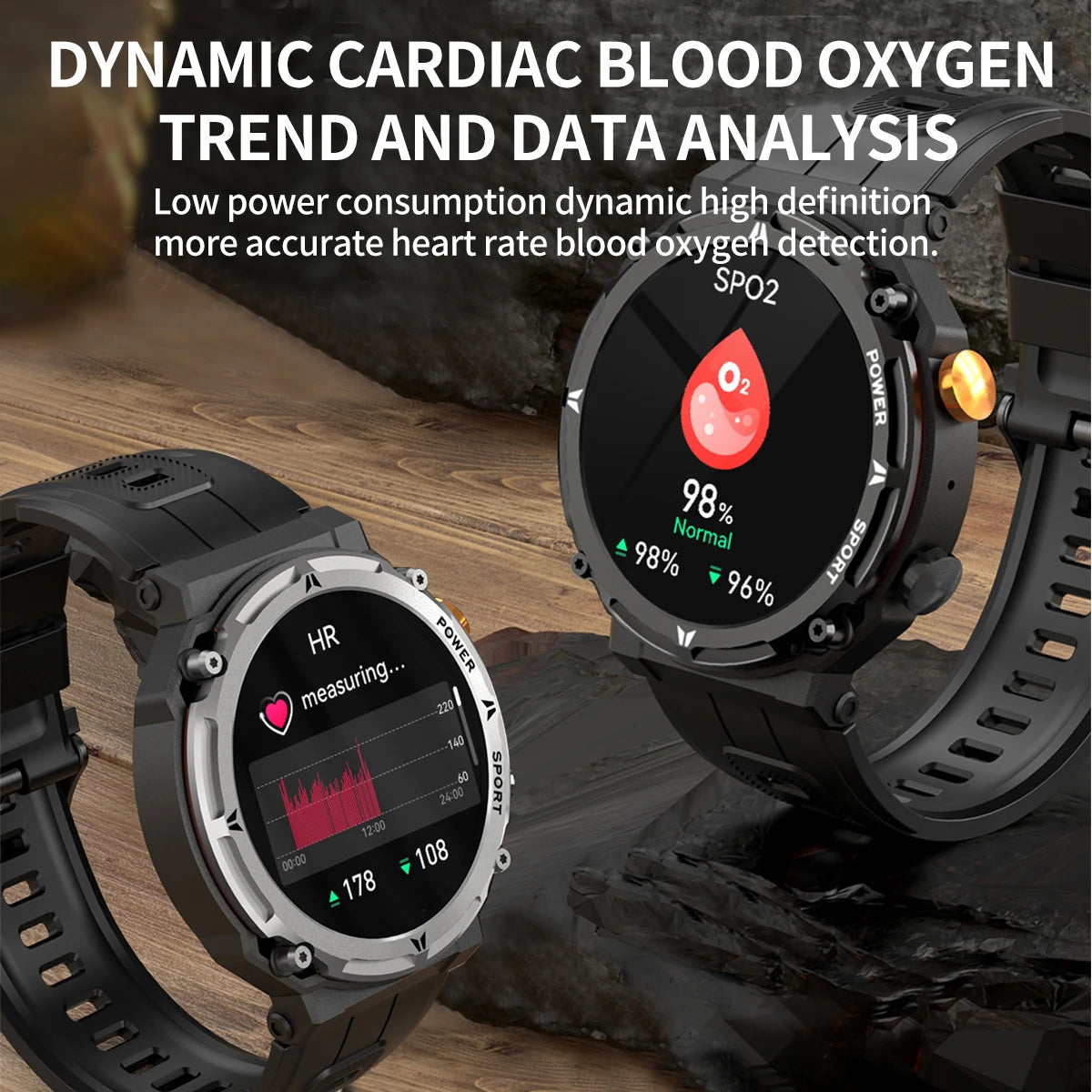 C21Pro Smart Watch Men Outdoor Sport Smartwatch BT Call Voice Assistant Watch Heart Rate Monitor Waterproof Wristwatch