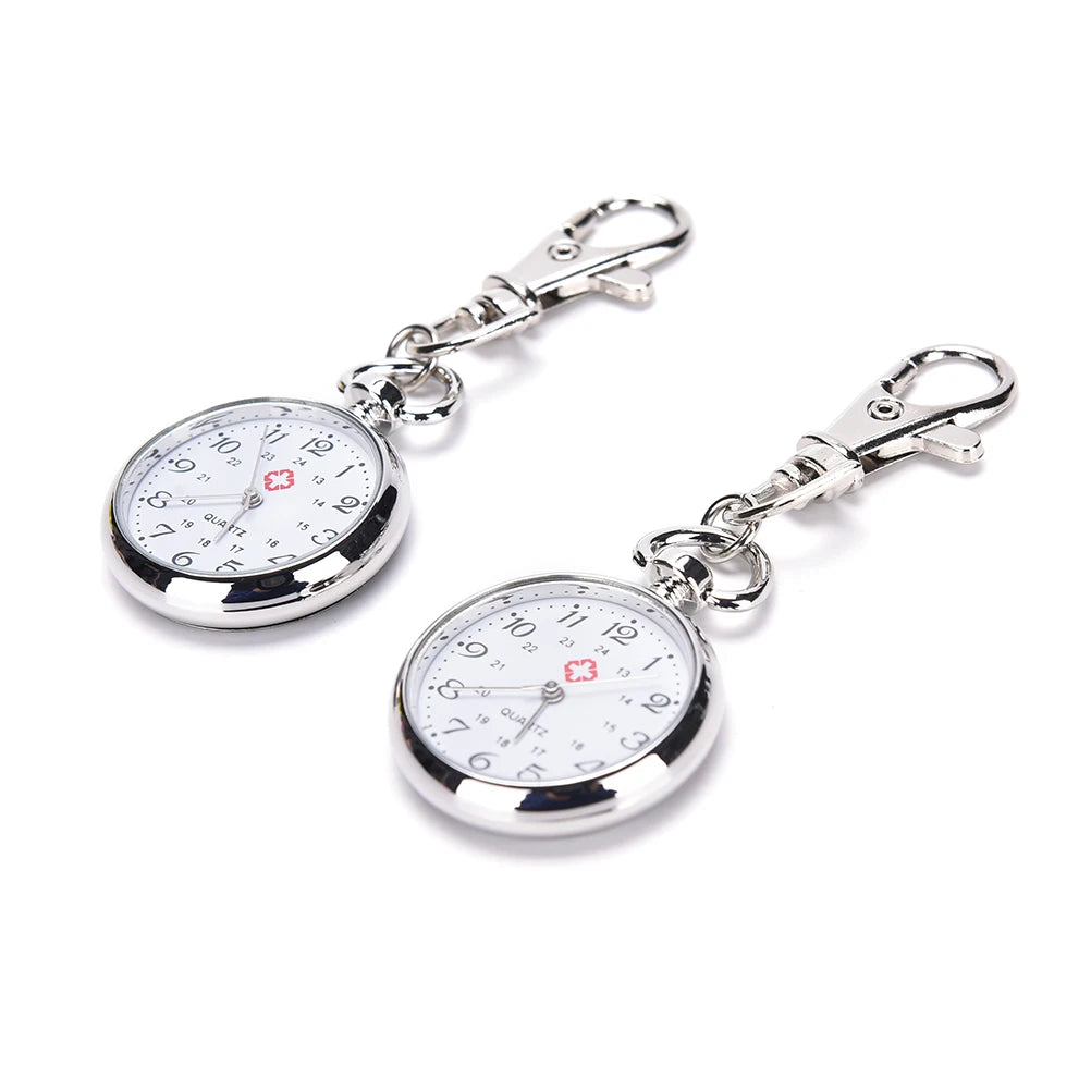 Pop Stainless Steel Quartz Pocket Watch Cute Key Ring Chain New Gift New 1PC