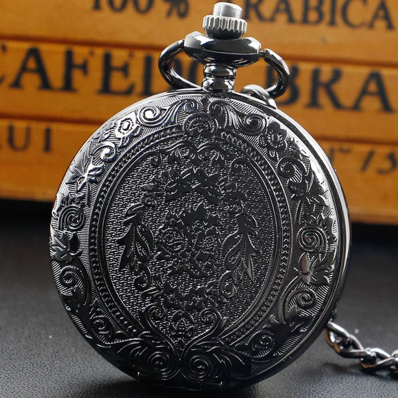 Luxury Silver Quartz Pocket Watch Fashion Necklace Pendant Chain Jewelry Gift Steampunk Clock for Men Women