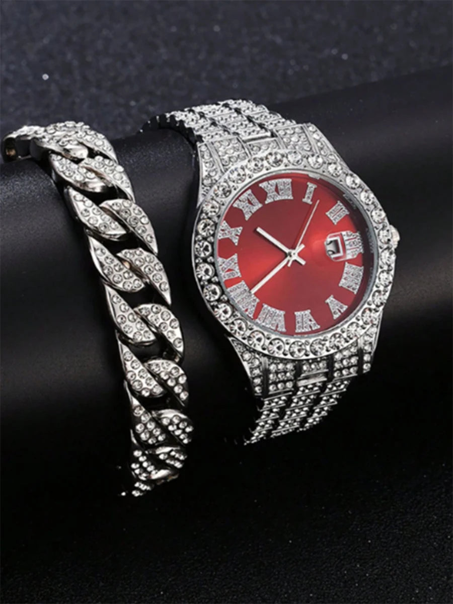Hip Hop Watch Male Watch Luxury Water Proof Brand Watches Stainless Steel round Clock Men Quartz Wristwatches Gift Boyfriend