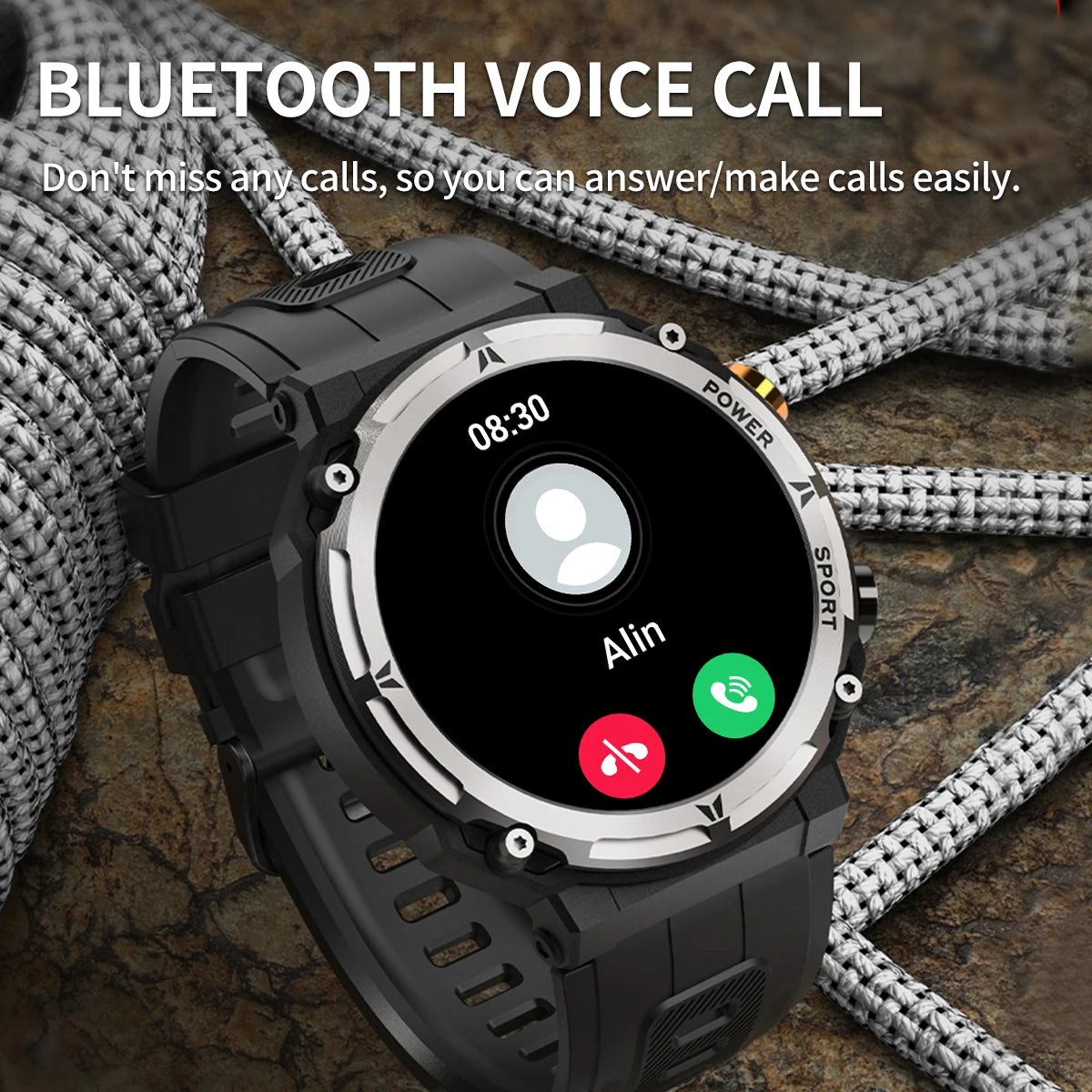 C21Pro Smart Watch Men Outdoor Sport Smartwatch BT Call Voice Assistant Watch Heart Rate Monitor Waterproof Wristwatch