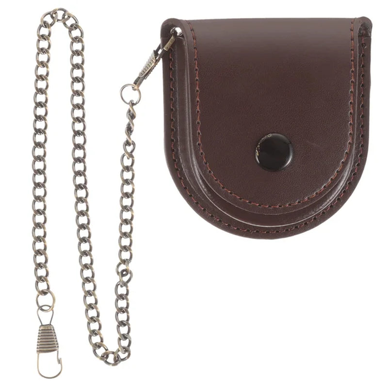 Men Wrist Watches Pocket Case Bag Chain Design Container Gift Pouch Holder Metal Pu Pouches Waist Elder Watch Pouch