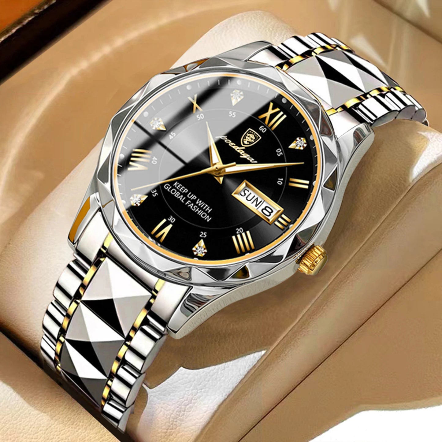 Top Brand Luxury Man Wristwatch Waterproof Luminous Date Week Men Watches Stainless Steel Quartz Men'S Watch Male Reloj