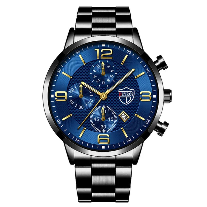 Reloj Hombre Luxury Business Men Watchs Stainless Steel Quartz Wristwatch Male Leather Calendar Luminous Clock Relogio Masculino