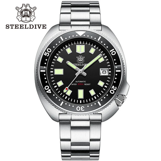 SD1970 White Date Background 200M Wateproof NH35 6105 Turtle Automatic Dive Diver Watch