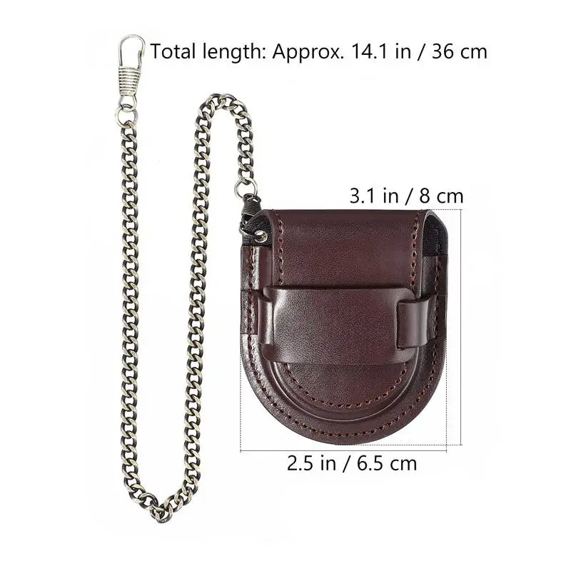 Pocket Watch Bag Storage Case Black Stand Men Women Pouch Cases Carrying Holder with Chain for Women Men