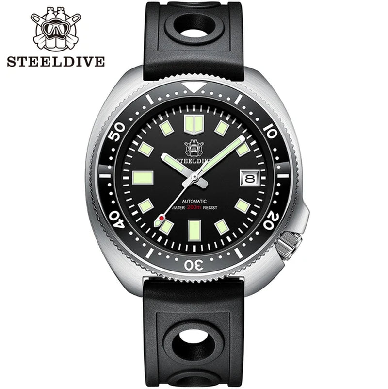 SD1970 White Date Background 200M Wateproof NH35 6105 Turtle Automatic Dive Diver Watch