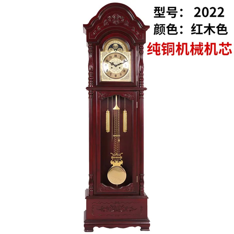 Custom Solid Wood Polaris Vertical Floor Classical Set European Living Room Pendulum Mechanical Clock Grandfather Contracted