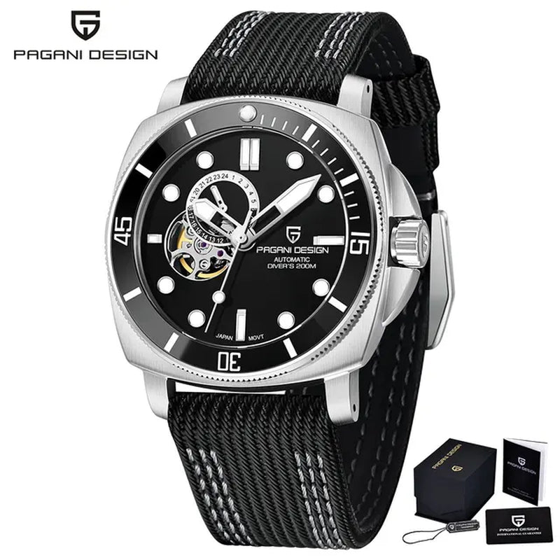 Brand Sports Men Mechanical Watch Fashion Sapphire 200M Waterproof Automatic Timecode Relogio Masculino 2024 New