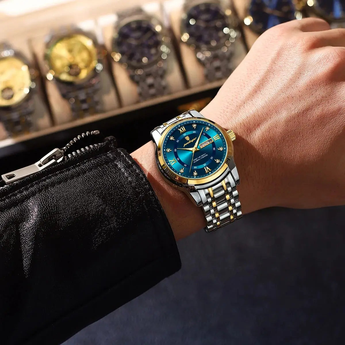 Luxury Watch for Man Elegant Date Week Waterproof Luminous Men Watch Quartz Stainless Steel Sports Men'S Watches Reloj