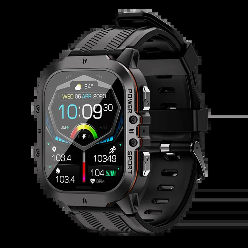 New C26 Smart Watch 100+ Sports Modes Bluetooth Call Smartwatch 1.96" AMOLED Display 1ATM Waterproof Outdoor Military Wristwatch