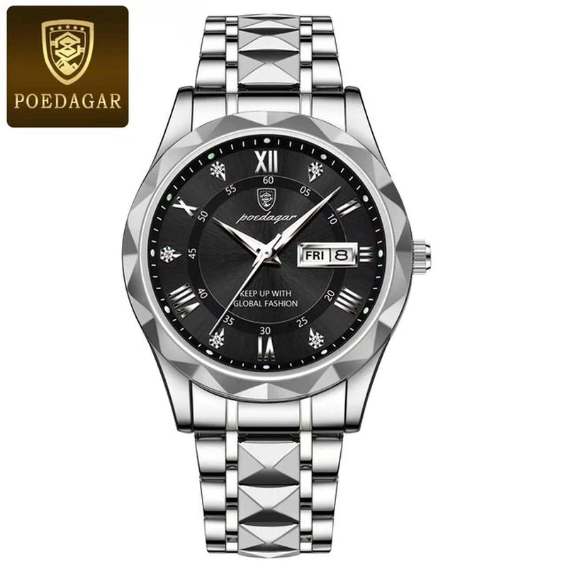 Top Brand Luxury Man Wristwatch Waterproof Luminous Date Week Men Watches Stainless Steel Quartz Men'S Watch Male Reloj