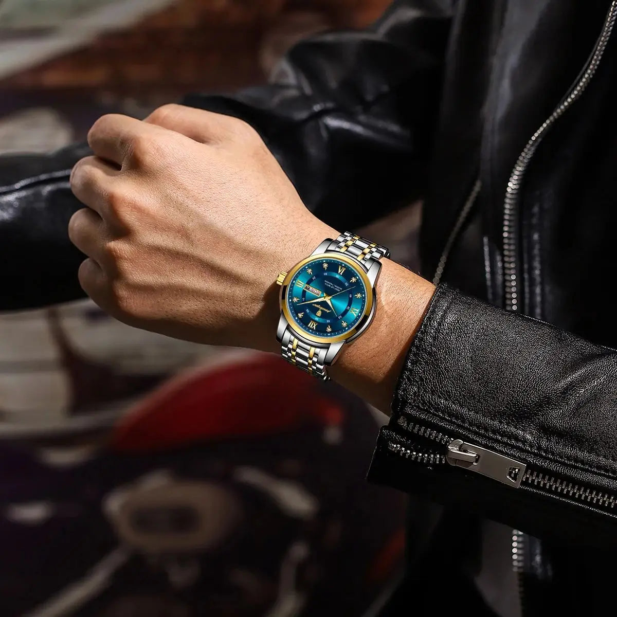 Luxury Watch for Man Elegant Date Week Waterproof Luminous Men Watch Quartz Stainless Steel Sports Men'S Watches Reloj