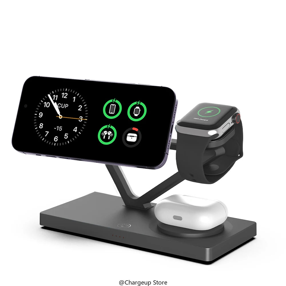 Macsafe 3 in 1 Wireless Charger Stand for Iphone 15 14 13 12 Charger Fast Charging Station for Galaxy Watch/Apple Watch Airpods
