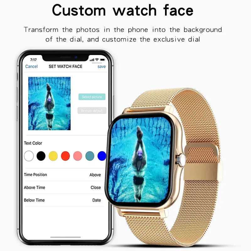 2024 Smart Watch for Men Women Gift Full Touch Screen Sports Fitness Watches Bluetooth Calls Digital Smartwatch Wristwatch