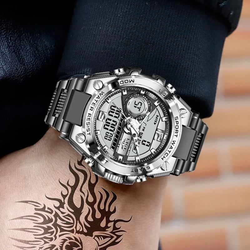 Digital Men Military Watch 50M Waterproof Wristwatch LED Quartz Clock Sport Watch Male Big Watches Men Relogios Masculino