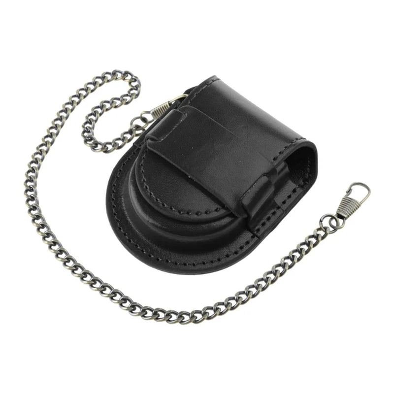 Pocket Watch Leather Cases Protector Holder Waist Bag with Chain Gift for Christmas Anniversary Birthday Easy Use