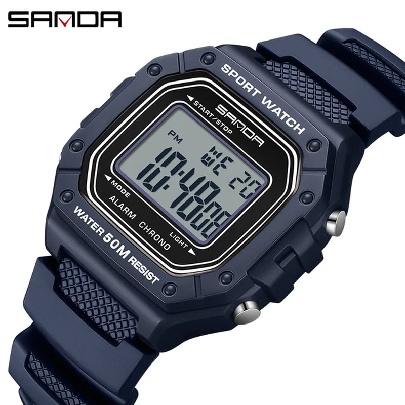 2156 Fashion Mens Watch Military Water Resistant Sport Watches Army Big Dial Led Digital Wristwatches Stopwatches for Male