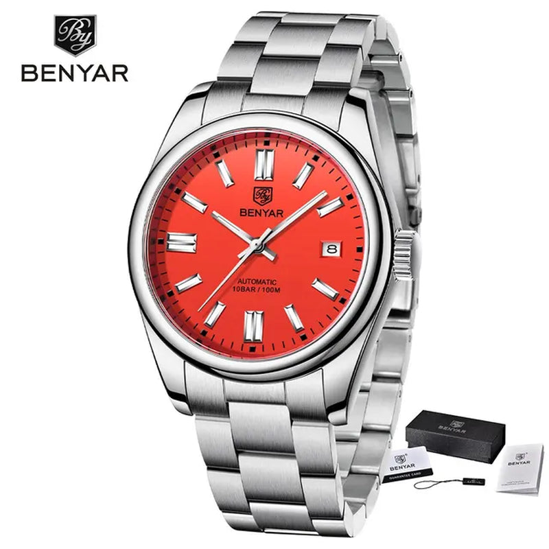 2024  New Luxury Men Mechanical Wristwatches 10Bar Waterproof Automatic Watch Stainless Steel Sports Diving Watch for Men