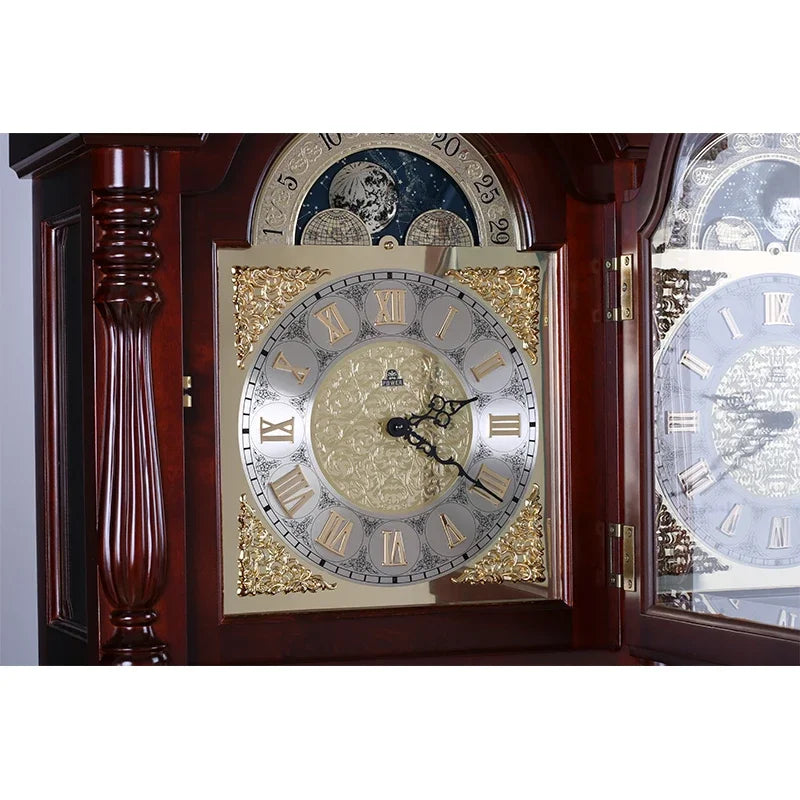 Antique Solid Wood Grandfather Clock with German Mechanical Movement Floor Clocks Chimes