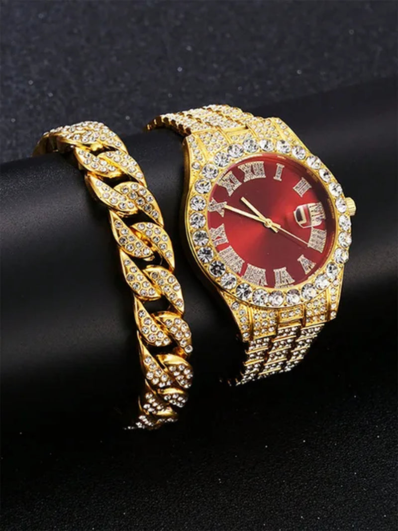 Hip Hop Watch Male Watch Luxury Water Proof Brand Watches Stainless Steel round Clock Men Quartz Wristwatches Gift Boyfriend