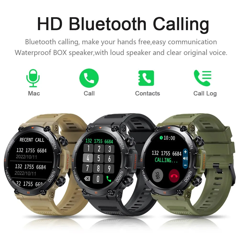1.39 Inch HD Bluetooth Call Smart Watch Men Sports Fitness Tracker Heart Monitor 400Mah Smartwatch for Android IOS K56